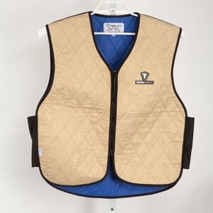 TechNiche Cooling Sport Vest Men XL Tan HyperKewl PLUS Evaporative Zipper 6529